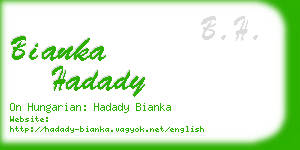 bianka hadady business card